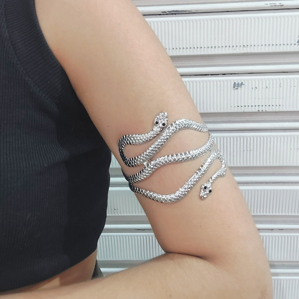 Bracelete Antebraço Píton Prata