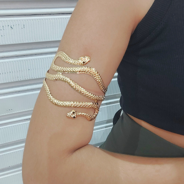 Bracelete Antebraço Píton Dourado