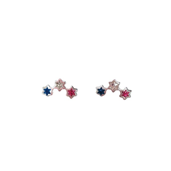 Mini Ear Cuff de Estrelas Prata: Brilhe como as Estrelas do Céu! - Amba Black